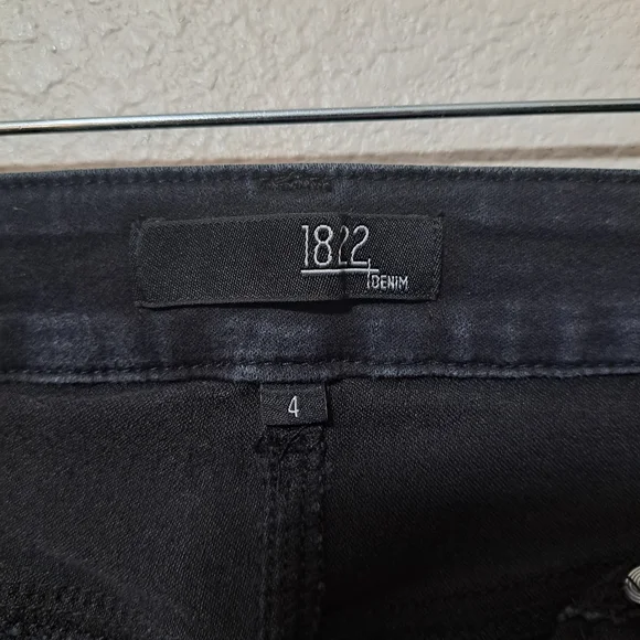 1822 Denim Skinny Women's Black Denim Stretch Jeans Size 4 Basic Classic Work - Picture 7 of 11